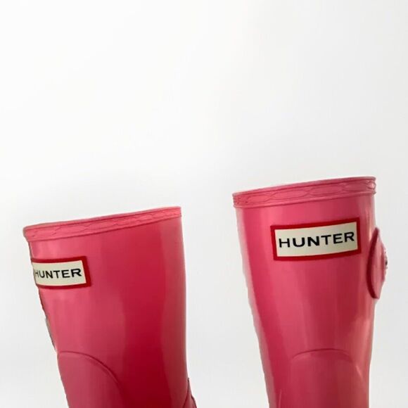 Pink Hunter Rain Boots Womens Size 7 Pink Gloss HUNTER Original Short Boots - Picture 3 of 9